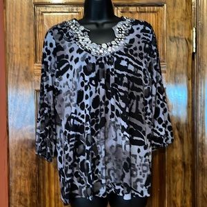 Marc Bouwer Snow Leopard Beaded Tunic